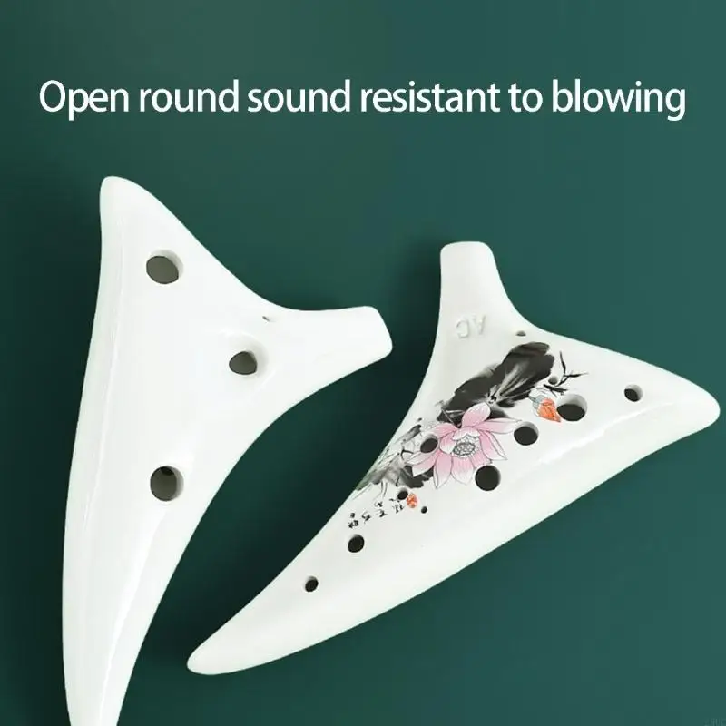 12 Hole Ceramic Ocarina In C Ceramic Musical Instrument Starter For Beginners And Kids Comfortable Grip