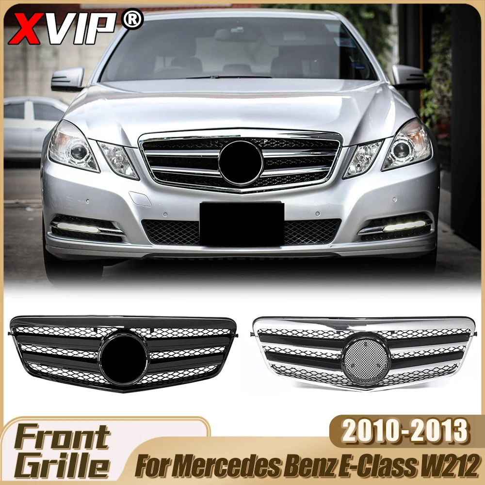 

XVIP Glossy Black GTR Style Bumper Grille For Mercedes Benz E-Class W212 E200 E250 E300 E350 2010-2013 Upper Grilles Accessories