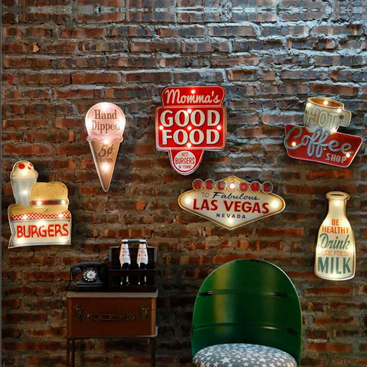 Modern American ice cream leds wall act the role ofing to hang the cafe bar shop wall adornment wall coverings