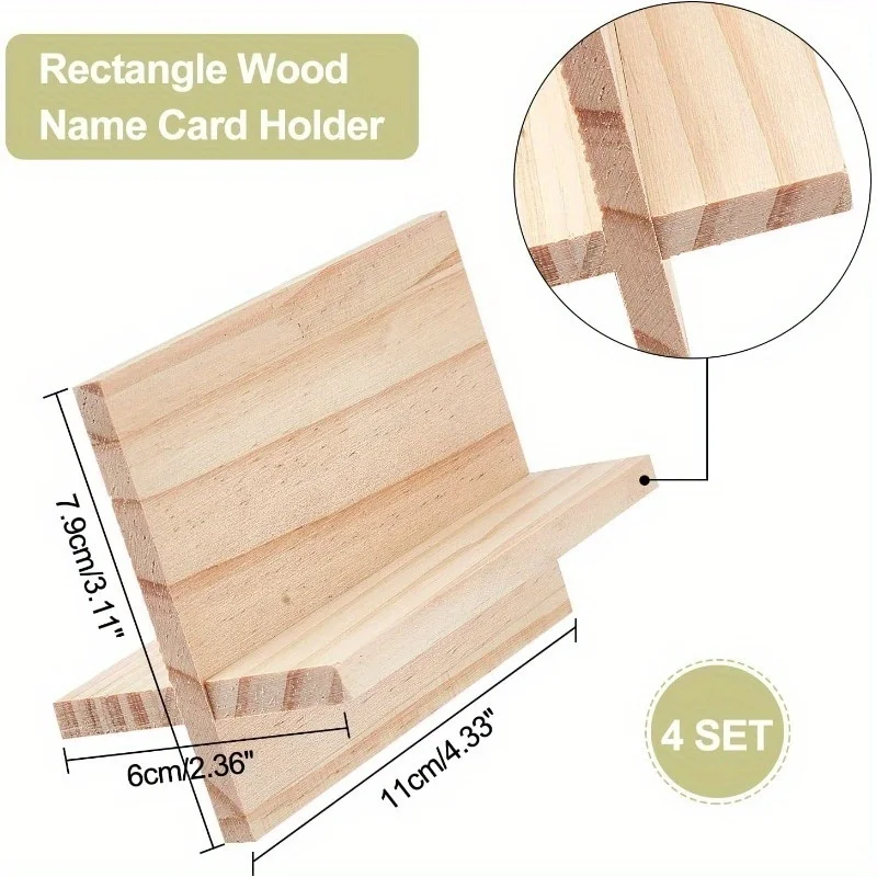 Wooden Business Card Organizer 2/4 Set - Eco-Friendly Multi-Slot Desktop Holder Stylish Office Decor and Corporate Gift