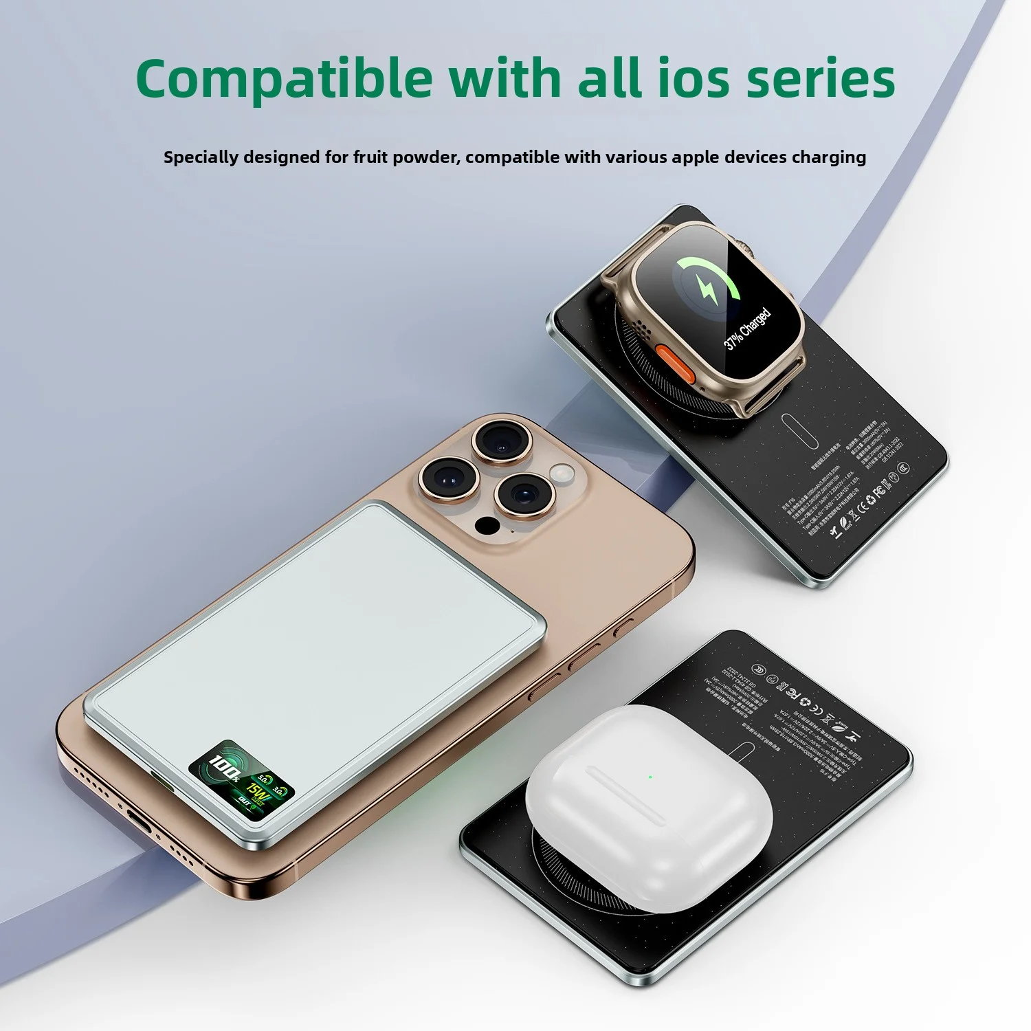 3C CCC 5000mAh بنك الطاقة المغناطيسي 10000mAh 15W شاحن لاسلكي سريع بطارية احتياطية خارجية محمولة آيفون 16، 15، 14