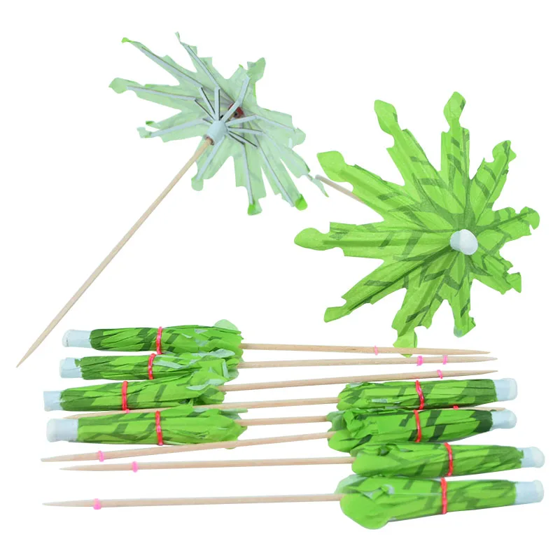 20/50pcs Hawaii Party Flamingo Fruit Toothpick Coconut Tree Umbrella Cocktail Bamboo Pick For Hawaiian Summer Wedding Cake Decor