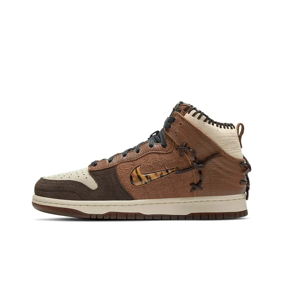 Nike x Bodega Dunk Legend Stitched Slip Resistant Abrasion Resistant High top Skateboard Shoes Unisex Tan CZ8125-200