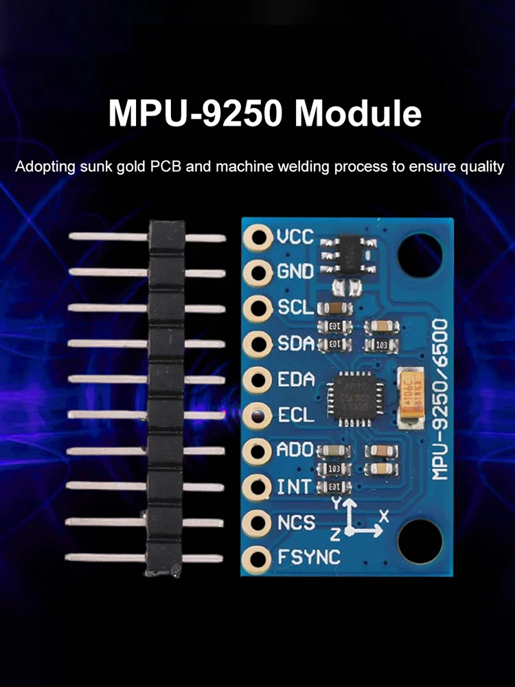 GY-9250 MPU9250 9-axis/9-axis Attitude Sensory Module IIC/SPI Gyro+Accelerator+Magnetometer Measurement Sensor Module 3-5V Power