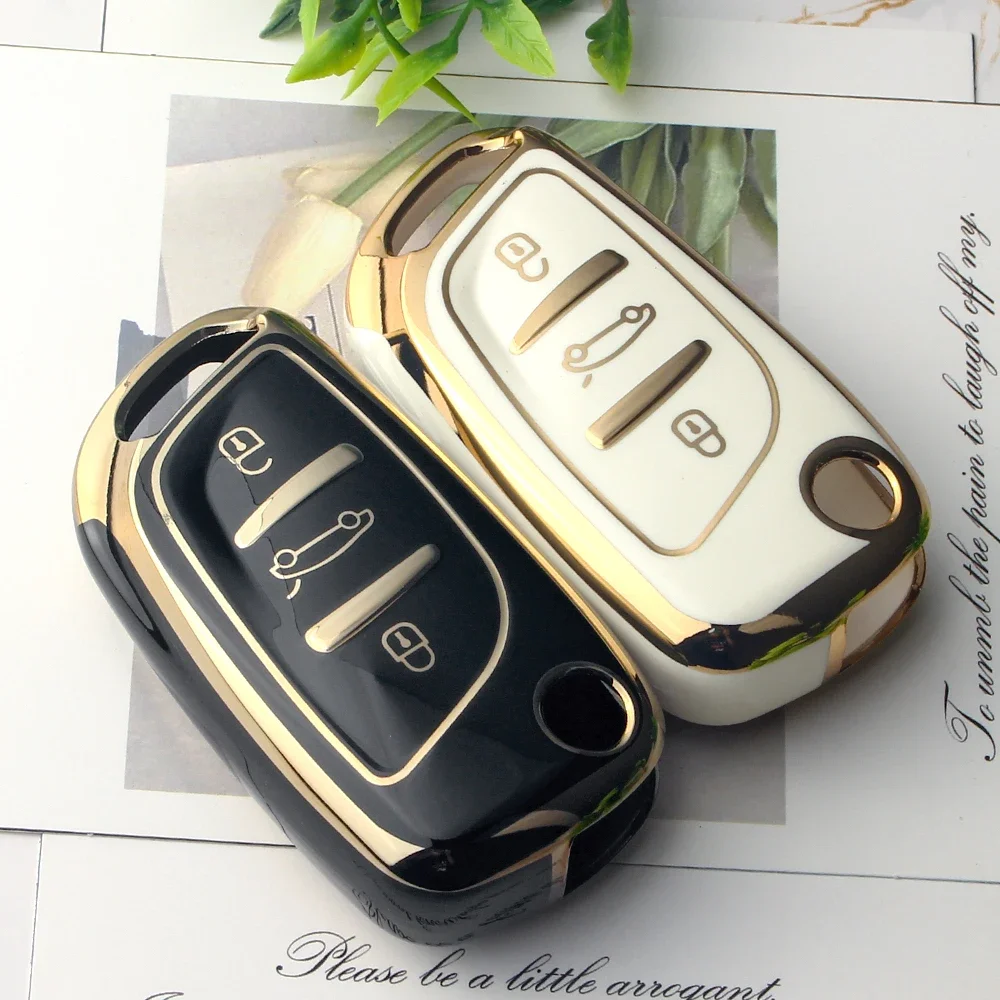 KEYYOU Fashion TPU Flip Car Key Case Cover For Citroen C1 C2 C3 C4 C5 XSARA PICA For Peugeot 306 407 807 For DS DS3 DS4 DS5 DS6
