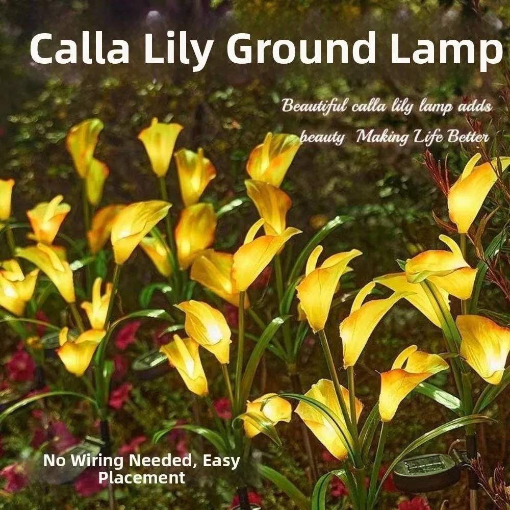 

Creative Solar Calla Flower Lamp Waterproof Colorful Flower Stake Lights Energy-saving Cordless Landscape Lawn Lamp Outdoor Use
