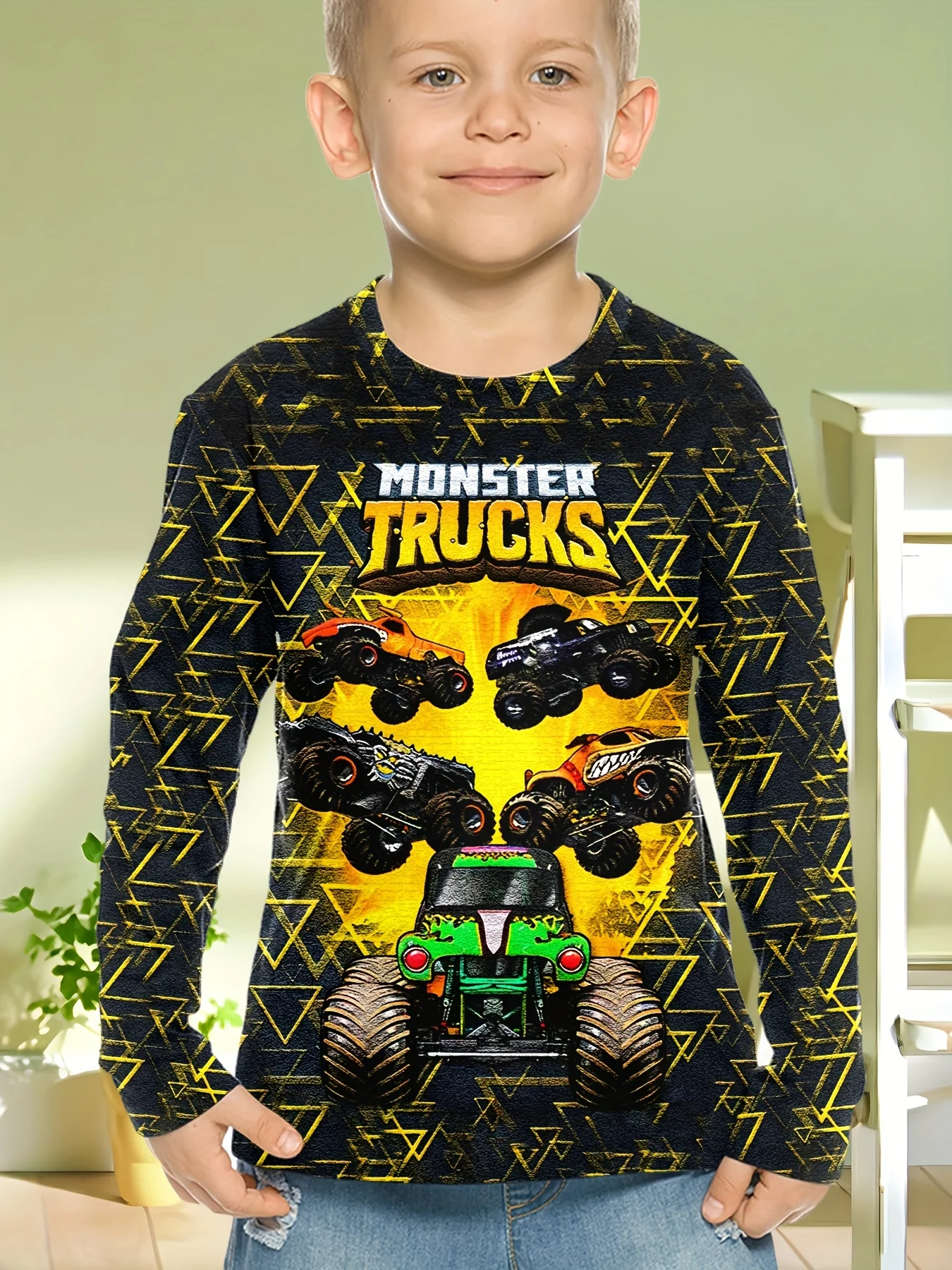 Kinderkleidung Jungen T-Shirt Langarm Cool Gamepad Muster Druck Kinder Frühling Herbst Kleidung Neuheit Jungenkleidung O-Ausschnitt Tops – Detail 7