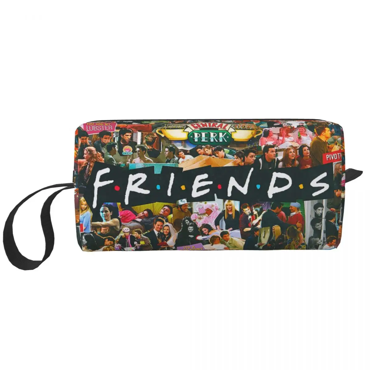 Bolsa de maquillaje de Collage de serie de TV Friends para hombres y mujeres, bolsa de cosméticos, bolsas de aseo de Rachel Monica, Kit de Dopp