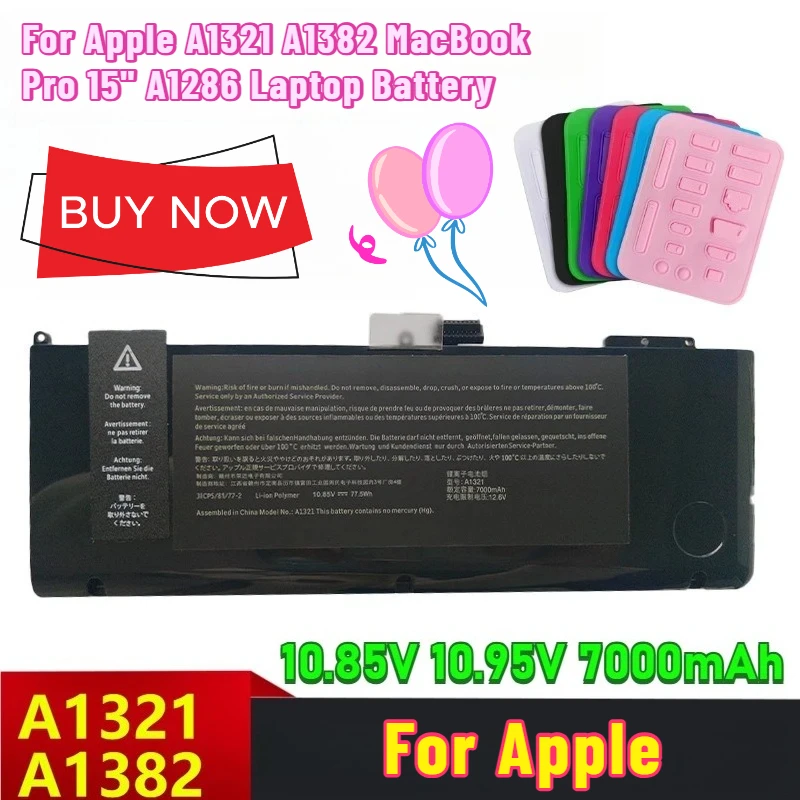 

New 7000mAh for Apple A1321 A1382 MacBook Pro 15" A1286 Laptop Battery