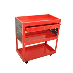 Single Drawer Three Tool Trolley Hardware Tool Box Auto Parts Maintenance Cabinet Multifunctional Parts Handling With Pulleys