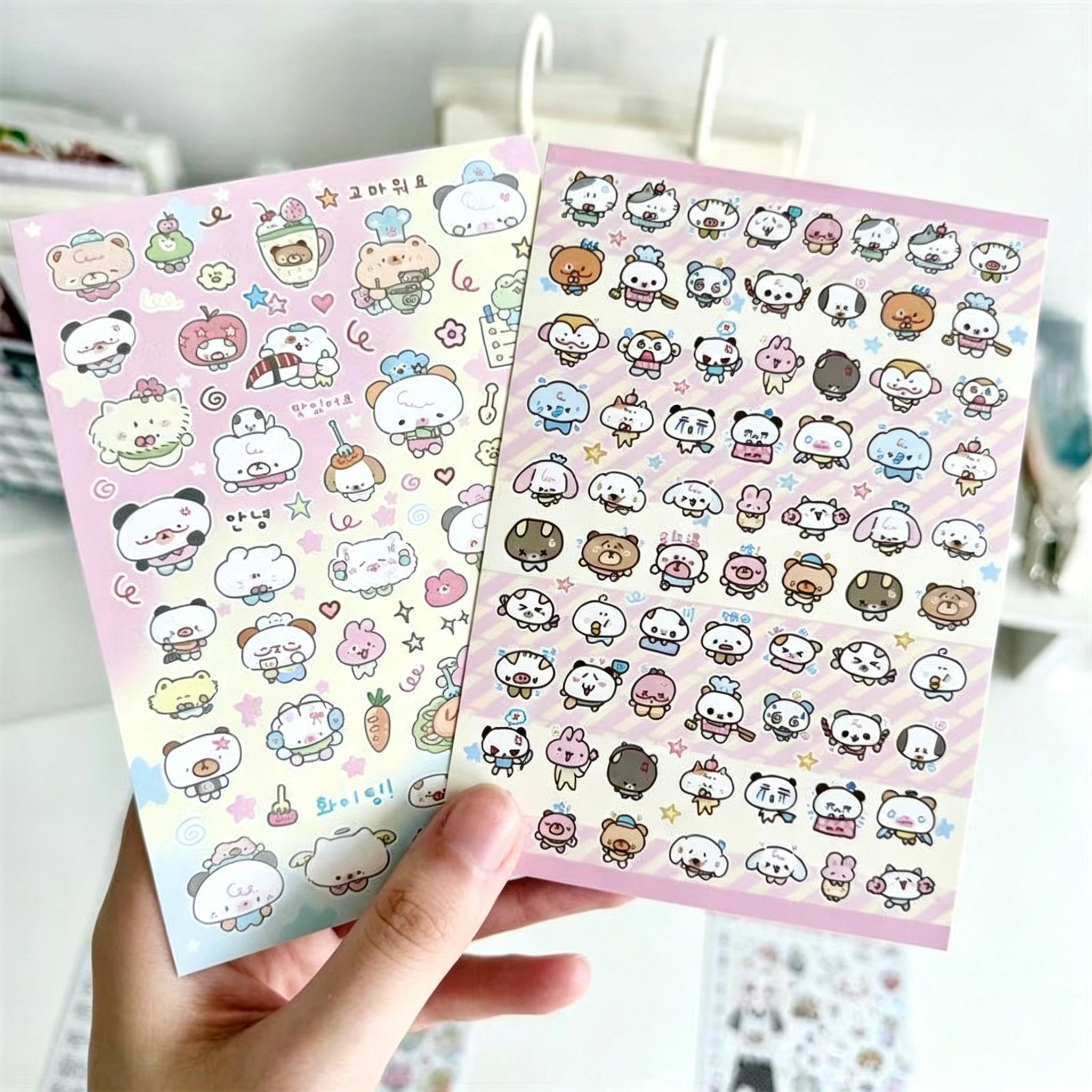 8PC Cute Things Outside The Book Cut Film Stickers Character Characters Cute Ins Hand Account Collage Mobile Phone Case Diy Gift
