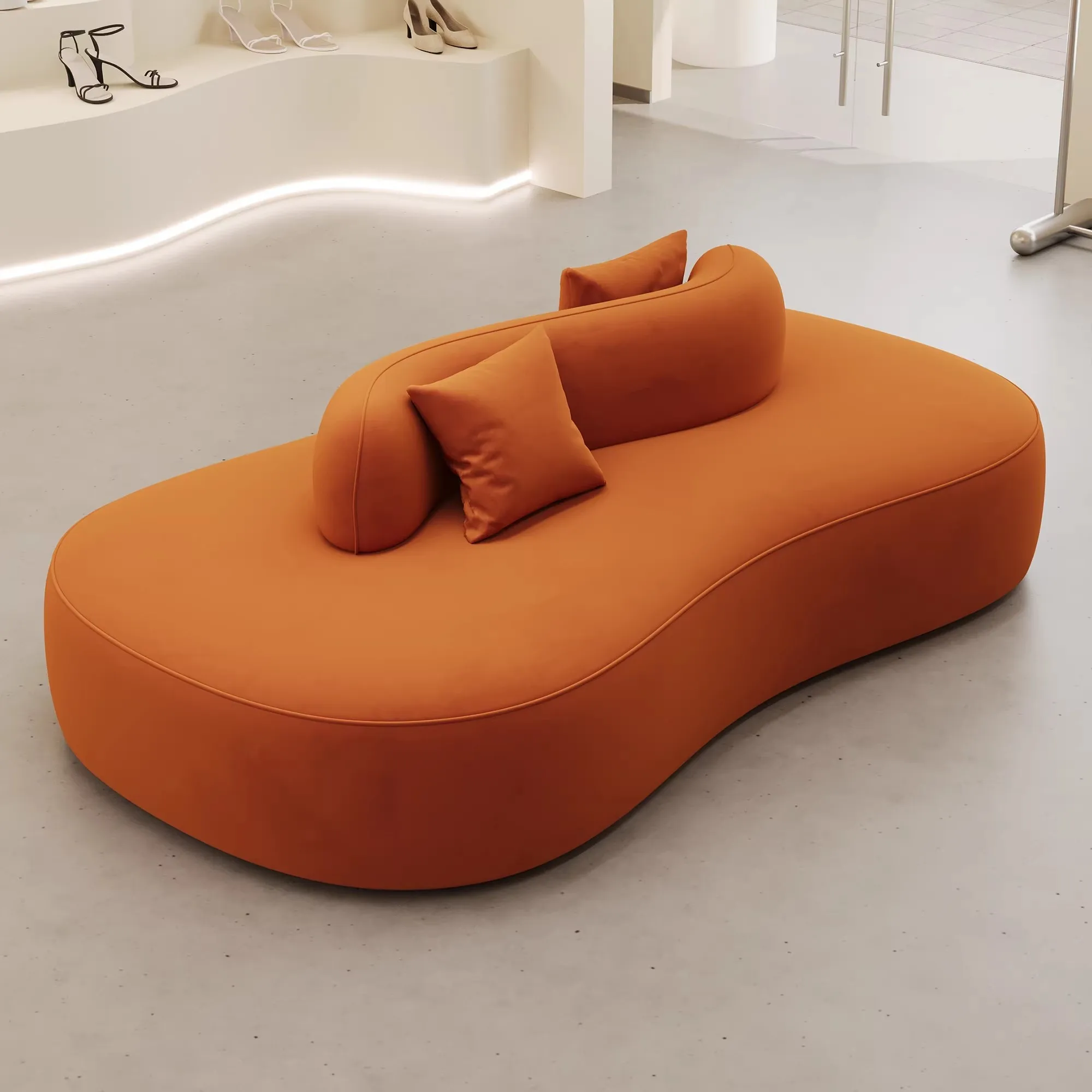 Nordic Minimalist Double-Sided Sofa Designer Style for Small Apartment Clothing Store Beauty Salon Waiting Area