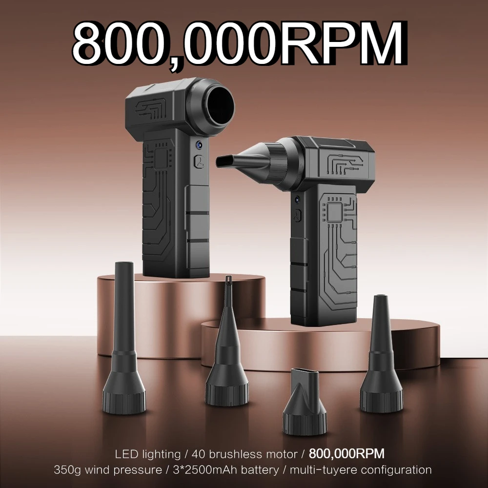 

Мощный турбореактивный вентилятор, 800000 об/мин, электрический воздуходувка, многоцелевой перезаряжаемый вентилятор со светодиодной подсветкой для автомобиля/ПК/наружного инструмента