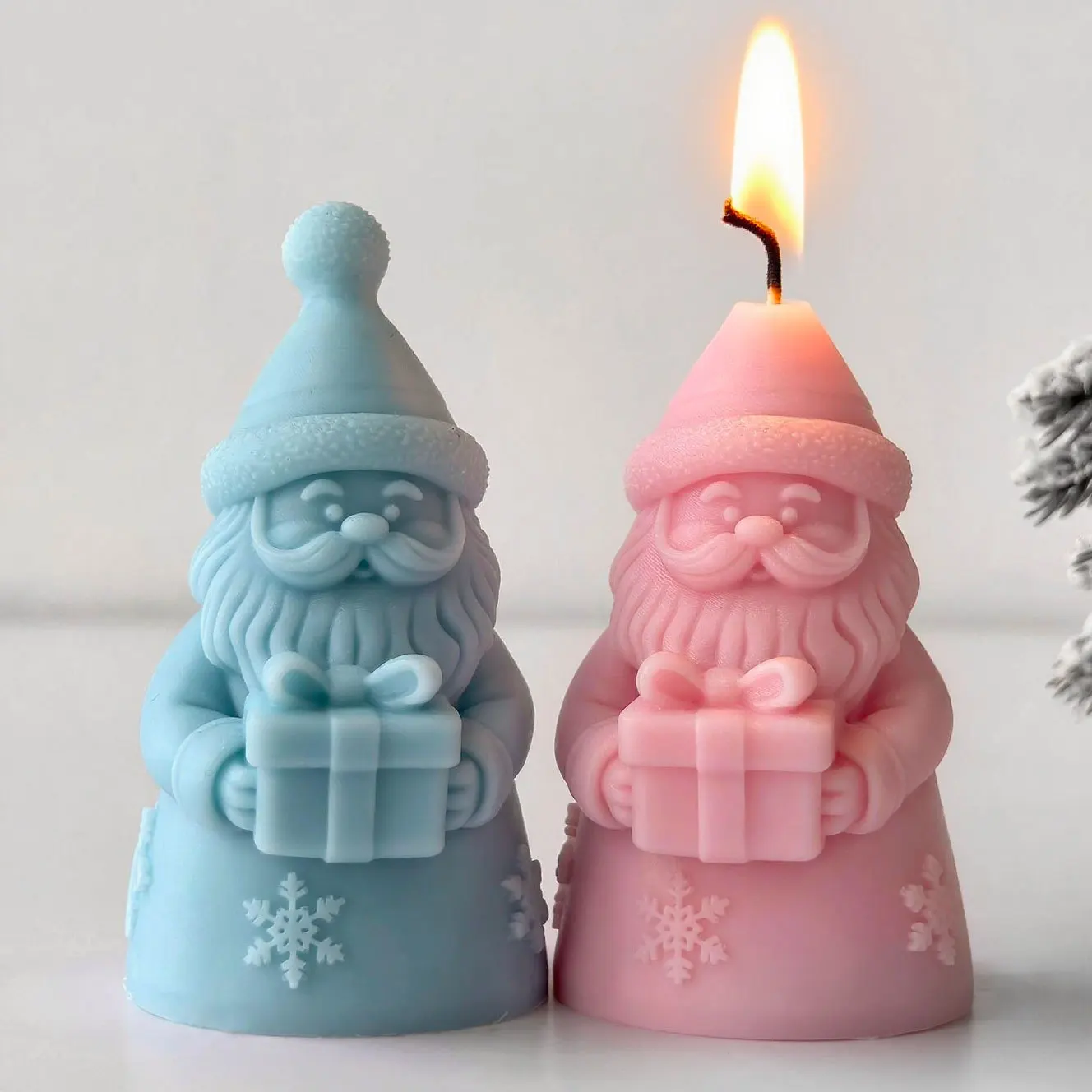 قالب تمثال الجص لعيد الميلاد متعدد الاستخدامات من السيليكون قالب شمع سانتا قالب من السيليكون مرن لحفلات عيد الميلاد وعطلة الخبز