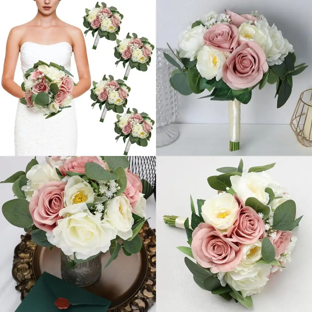 

Букеты из искусственных цветов для подружек невесты — 11-дюймовые композиции для свадебной церемонии, набор из 4 шт., элегантные аксессуары для свадебной вечеринки