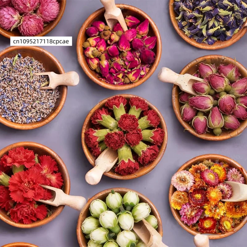 Mezcla para Hacer Jabones y Velas DIY con Flores Secas, Rosa Natural Premium, Orquídea, Manzanilla, Lavanda, Jazmín, Decoración para Bodas y Hogar