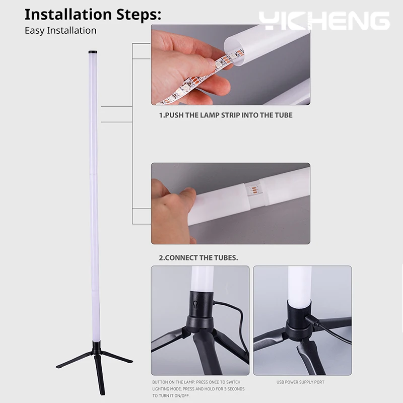 RGB LED Corner Floor Lamp para decoração de casa, Smart App, controle remoto, luz de assoalho moderno, luz quente atmosférica, Table Lamp