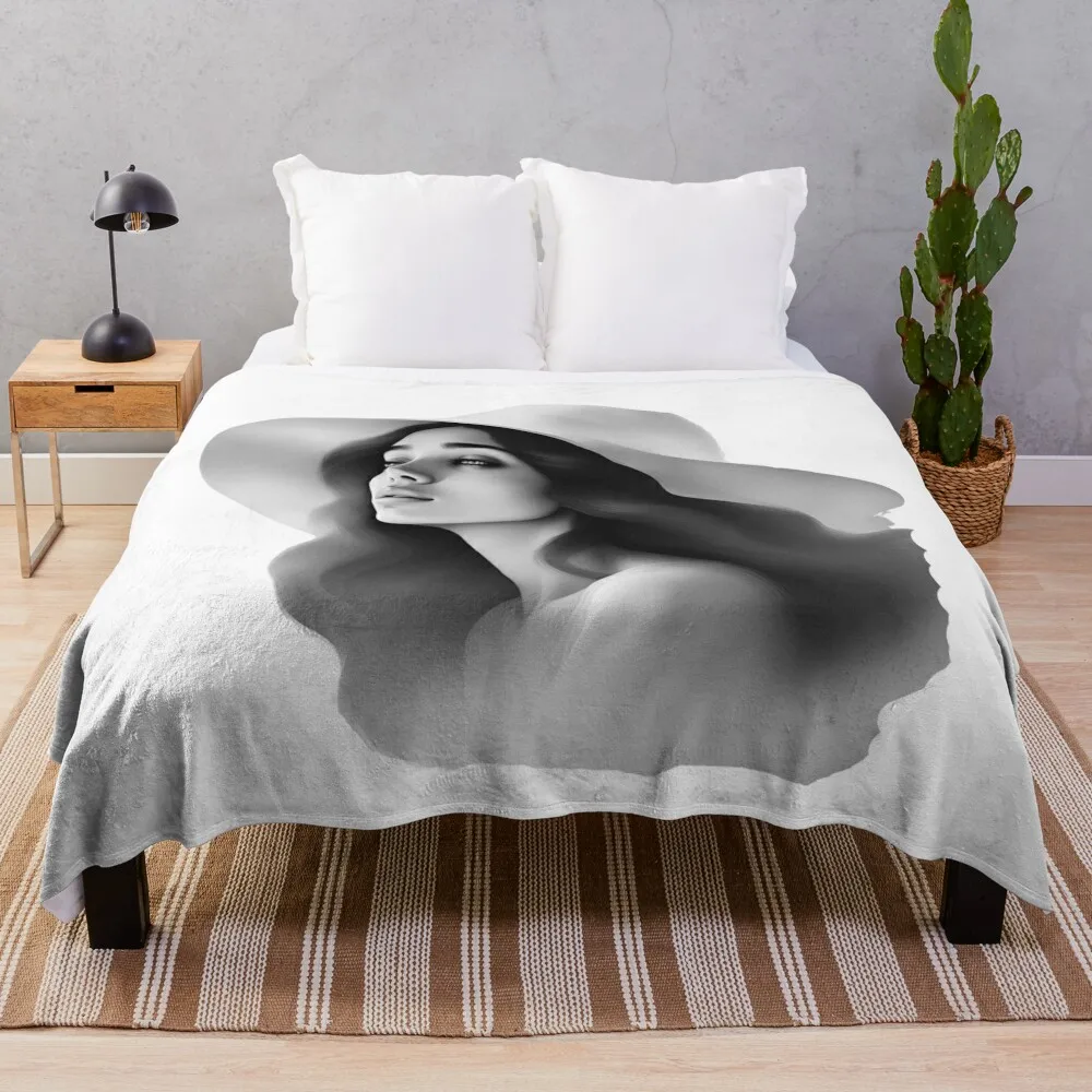 WOMAN IN HAT Throw Blanket Polar Single Blankets Sofas Of Decoration Bed Blankets