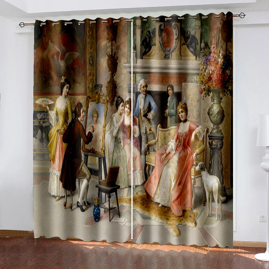 

European 3D Curtains angel design Curtains For Living Room Bedroom Decoration curtains