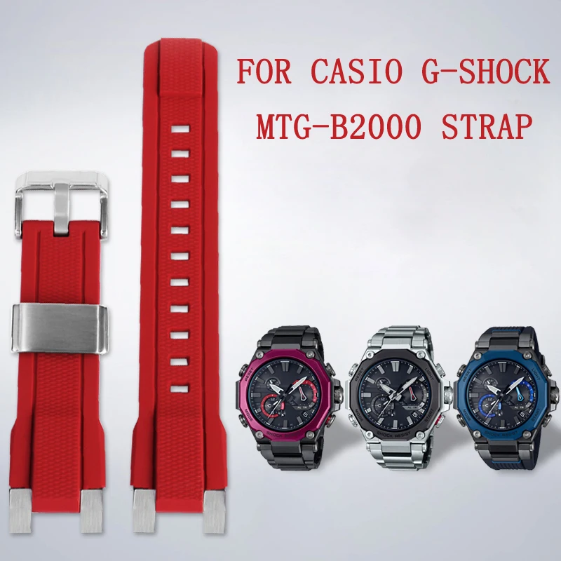 حزام من السيليكون المعدل ل كاسيو ، حزام الساعات الفولاذ المقاوم للصدأ ، عالية الجودة ، G-SHOCK ، MTG-B2000B ، MTG-B2000D ، MTG-B2000BD ، MTG-B2000