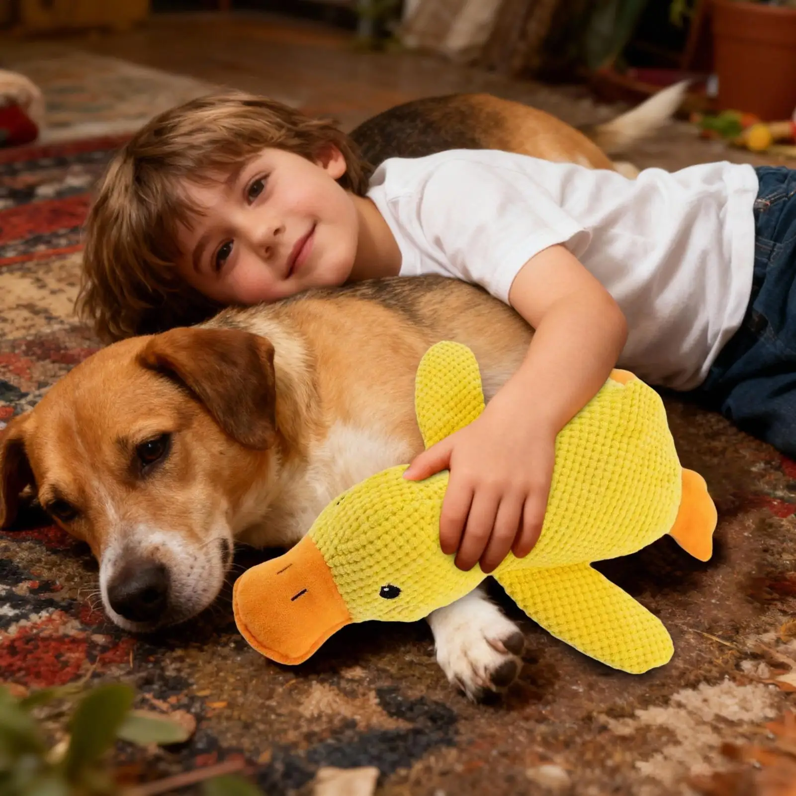 Duck Dog Toy Interactive Squeaky Soft Comfort Pet Accessory Stimulating Dog Toys For Travel Beach Pool Park Yard Bedroom Garden