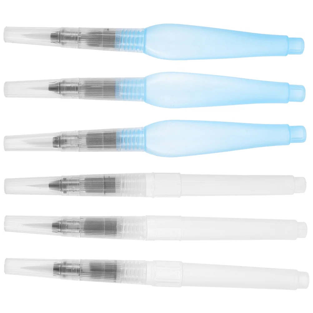

6pcs Refillable Watercolor Pen Transparent Body Painting Brush For Kids Adults Art Drawing Tool Residual Ink Indicator