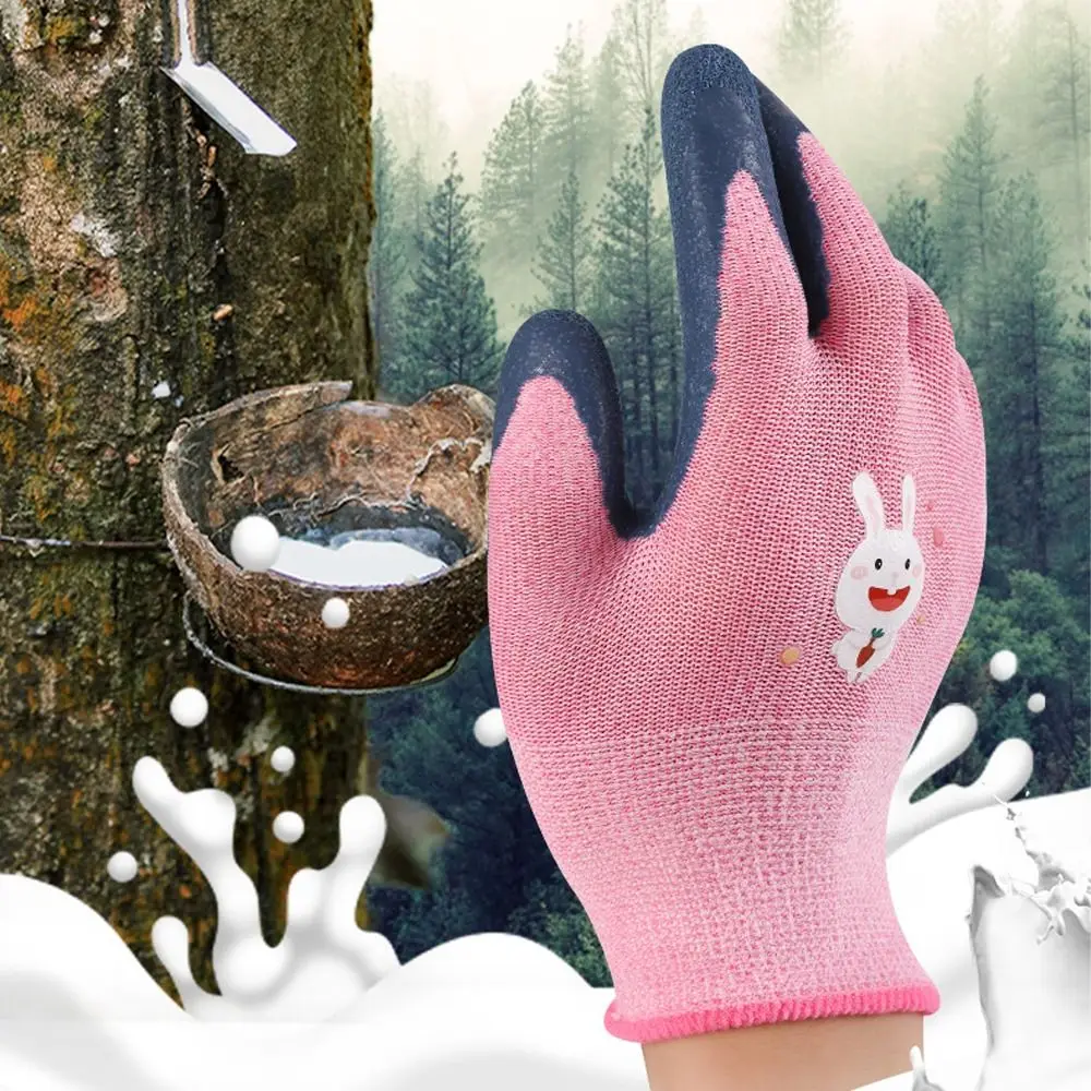 

2 Pairs Cartoon Animal Protective Gloves Thickening Safety Kids Work Gloves Multi-purpose Breathable Gardening Gloves