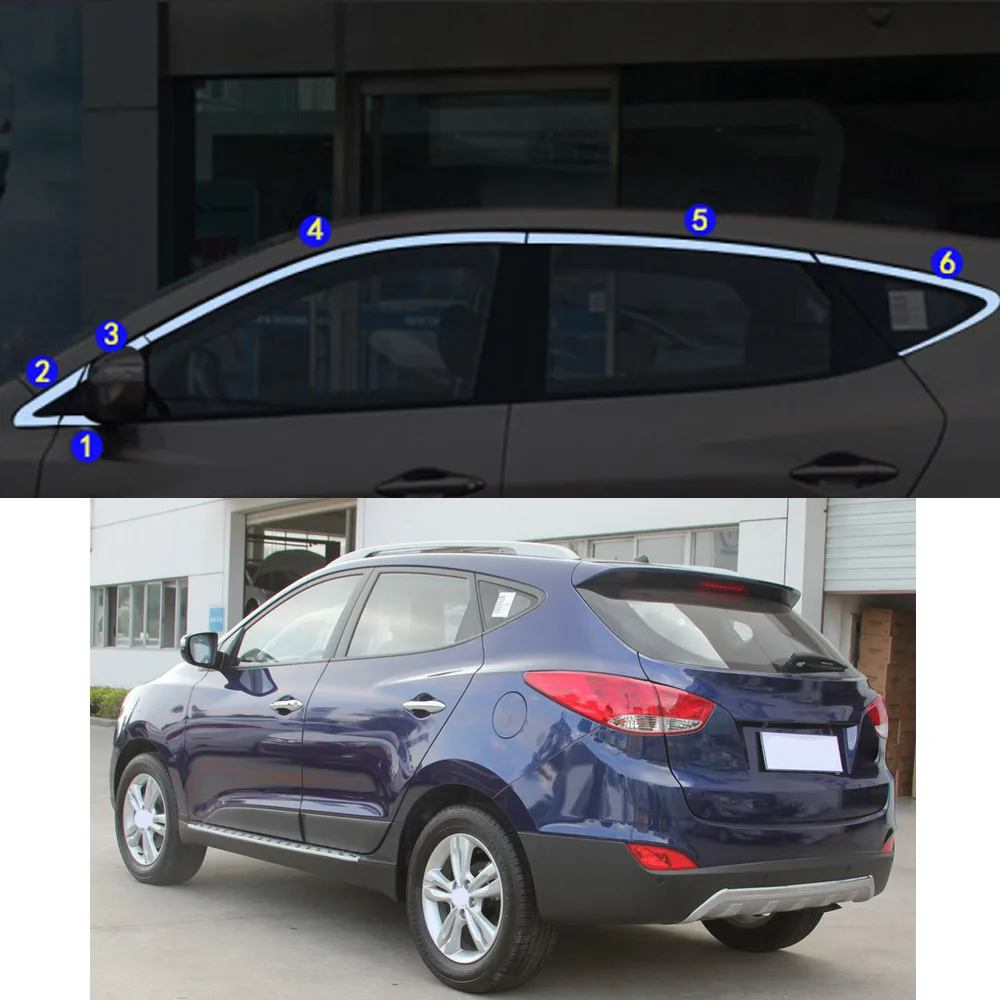

For Hyundai IX35 2010 2011 2012 2013 2014 2015 2016 2017 2018 Car Styling Sticker Garnish Pillar Window Middle Strip Trim Frame
