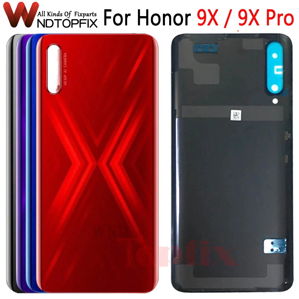 Huawei Honor 9x (중국) 배터리 커버 문짝 후면 유리 하우징 케이스, Honor 9X Pro 후면 커버, 부품 9XPro 교체