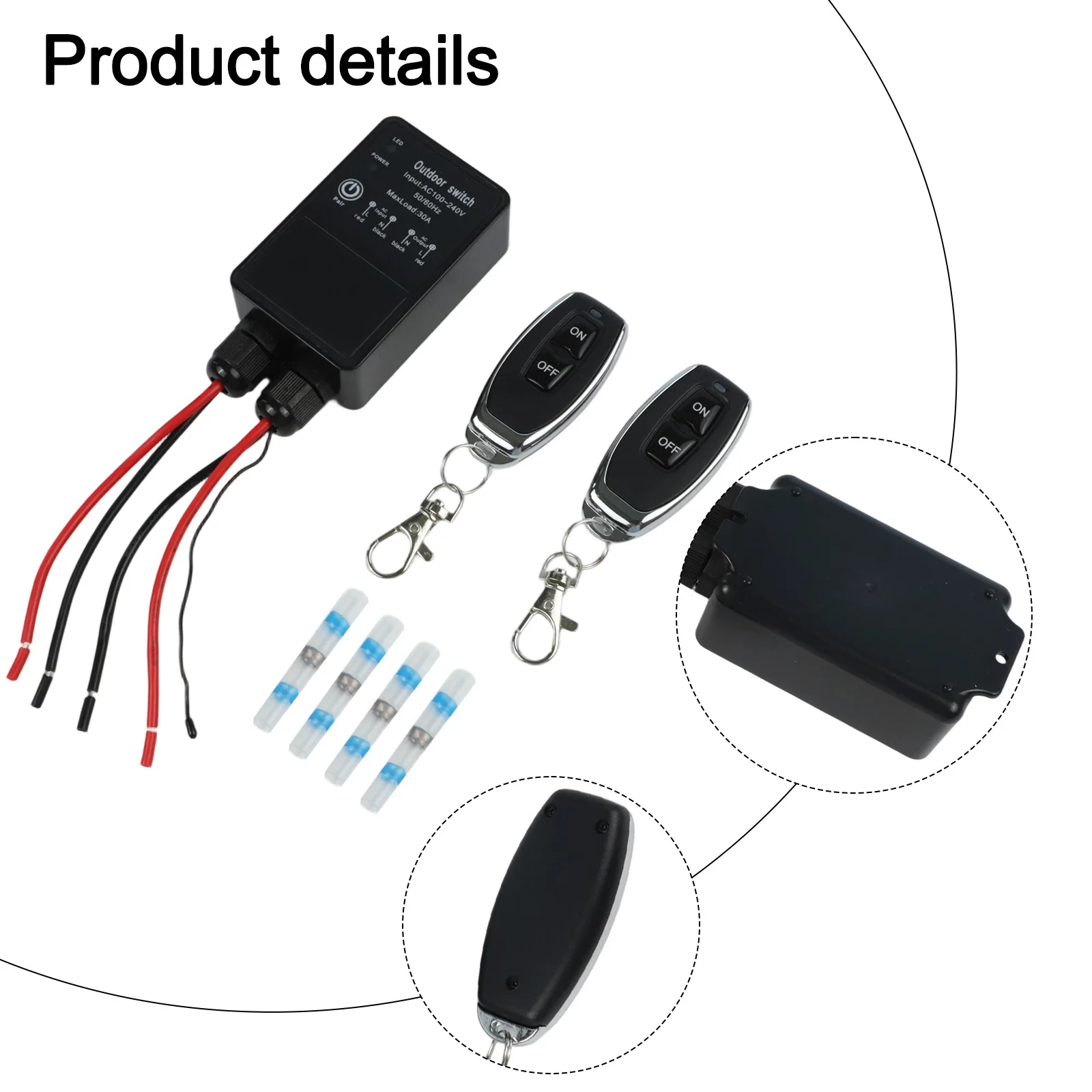 Advanced 30A Waterproof Relay Receiver with Remote Control for Outdoor Lamps and Pumps 433MHz Wireless Technology