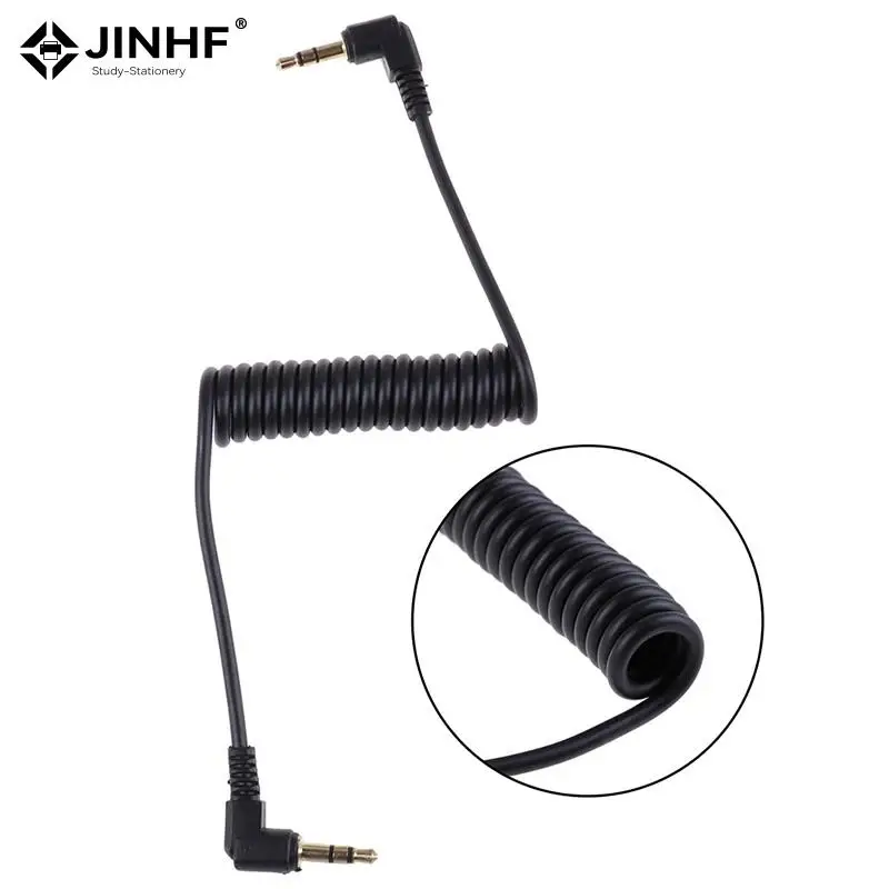 1 PCS Coiled Audio Cable Jack Right Angle 90 Degree 3.5mm Aux M/ M Cable For Mobile Car Line MP4 Player 3.5 mm AUX Cord Cable