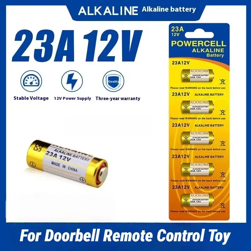 

12V A23 23A Alkaline Battery 2-Pack for Doorbell Remote Control, Electric Toys, MN21 LRV08 A23S E23A EL12, Long-Lasting Power