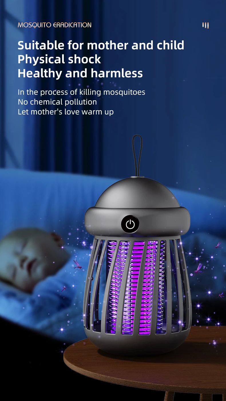 Mückenkiller 2-in-1 UV-Lampe Mückenfänger Nachtlicht USB Wiederaufladbarer Elektrischer Insektenfänger Outdoor-Mückenkiller – Detail 19