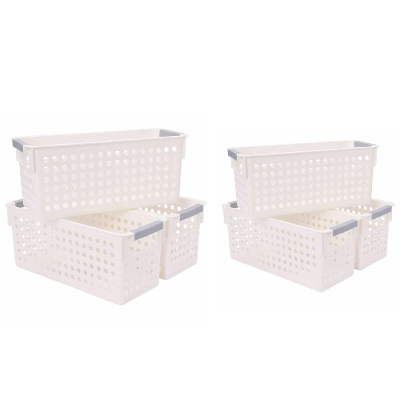 

Small Storage Baskets Plastic Kitchen Cupboards Organiser Storage Basket For Shelf Living Room Bedroom 3 Pack