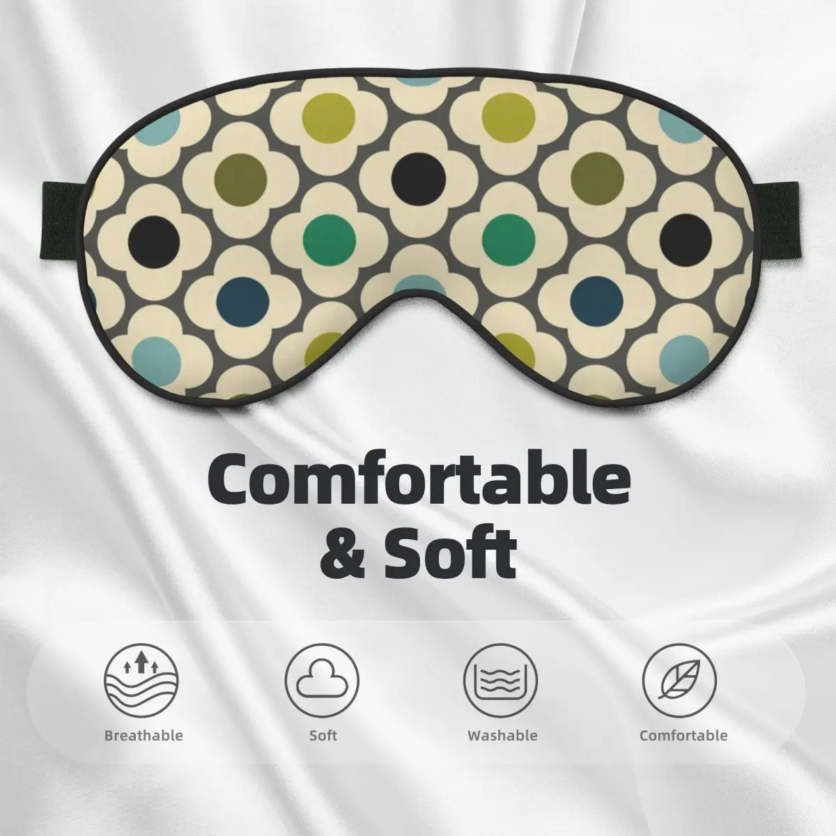 أورلا كيلي الزهور مجردة النوم قناع عين هندسية مزدوجة الجانب قيلولة الصحة غطاء العين للطائرة الرجال النساء الإبداعية إيباتش