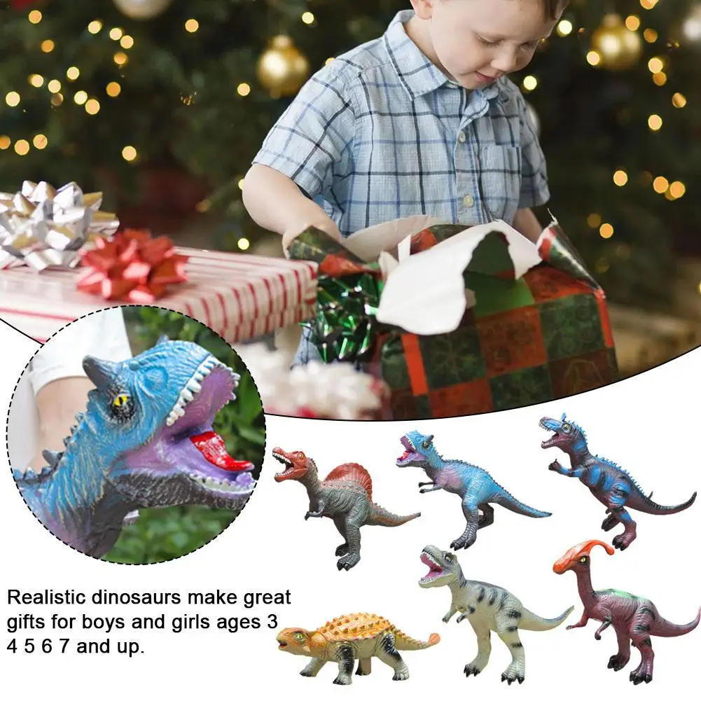 31-37cm Large Soft Rubber Stuffed Dinosaur Toy Tyrannosaurus Rex Animal Figures With Sound For Boy Kids Birthday Gift 6 Model