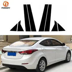 8pcs Car Pillar Posts Door Window Trim Cover Sticker for Hyundai Elantra/Avante/i35 Elantra 2011 2012 2013 2014 2015 2016