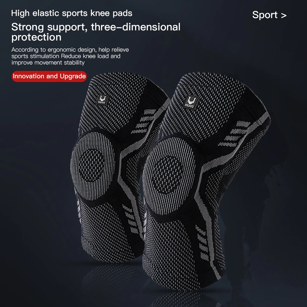 1 Piece Knee Brace Silicone Pads Spring Support High Elastic Breathable Knee Sleeves Protect Meniscus Basketball Sports Guard