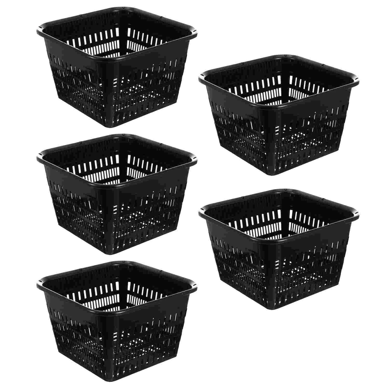 Hemoton Hydroponic Planter Orchid Pots Set Plastic Planter Succulent Flower Pots Indoor Outdoor Plants Black Pots