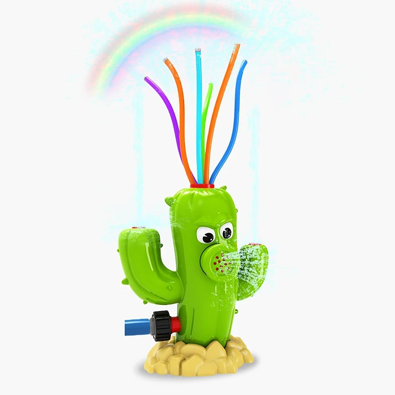 선인장 스프링클러 가족 구성원 야외 물 튀는 장난감 여름 정원 만화 스프링클러 어린이 목욕 장난감