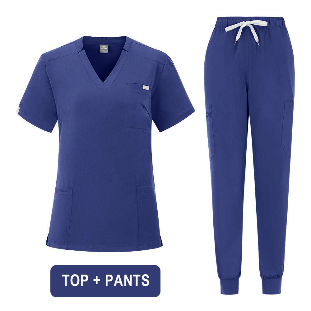 Veelkleurige Scrubs Uniform Korte Mouw Tops + Broek Verpleging Vrouwen Dierenwinkel Arts Medische Chirurgie Werkkleding Set
