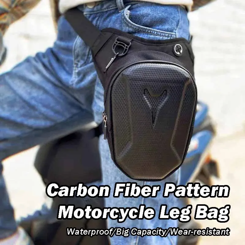 

Прочная мотоциклетная сумка для ног с твердым корпусом, велосипедная нагрудная сумка с узором из углеродного волокна, большая вместительная сумка на плечо с брелоком