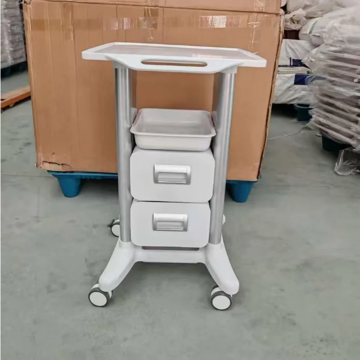 Mobile Plastic Instrument Cart with Locking Wheels for Hotel Nail & Facial Services