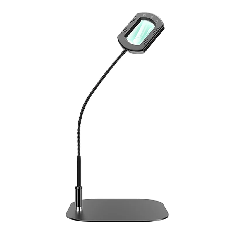

Гибкая настольная лампа ABWZ с LED-подсветкой, 10-кратное прямоугольное увеличительное стекло с подсветкой и подставкой, 5 цветовых режимов