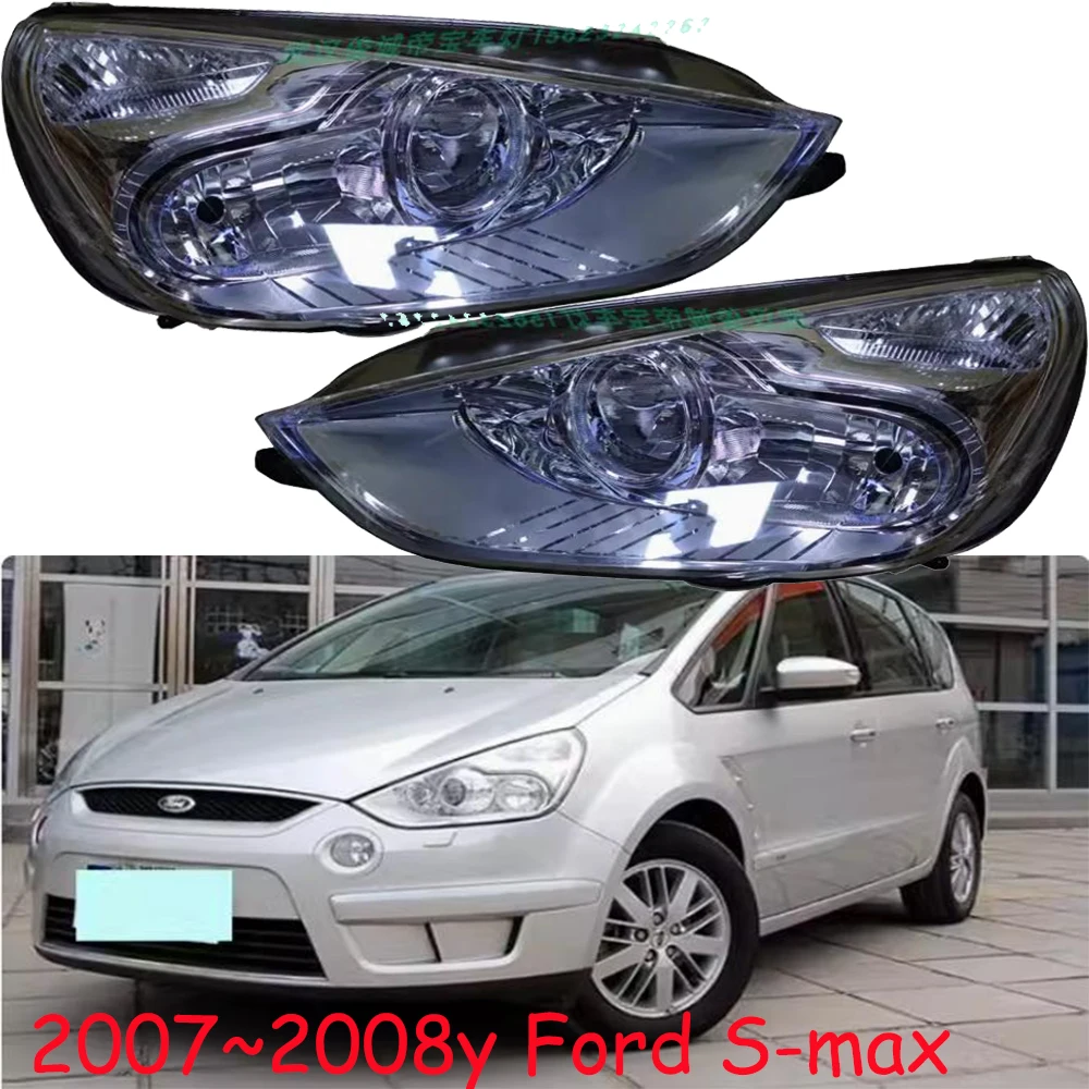 1pcs car bupmer head light for Ford S-MAX headlight S MAX 2007~2008y car accessories DRL fog for SMAX headlamp