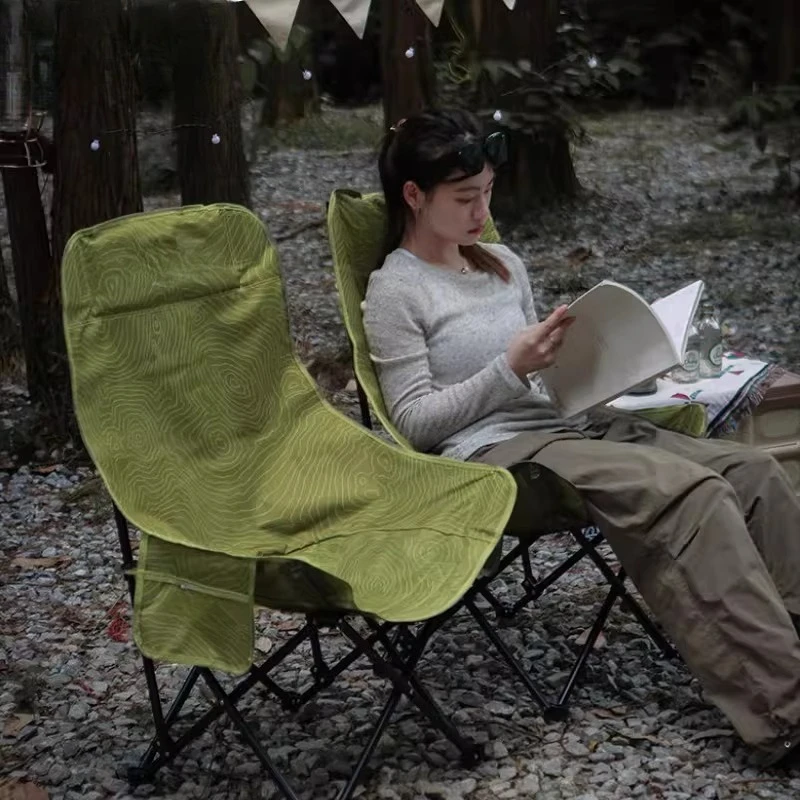 

Outdoor High Backrest Camping Chair Relaxing Lightweight Camping Chair Foldable Fishing Cadeira De Acampamento Camping Gear