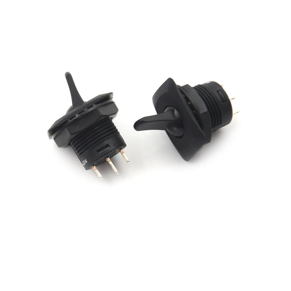 2Pcs Black Color SCI R13-402 ON-ON 3Pin 2Position Maintained Round Toggle Switch SPDT Panel Mount
