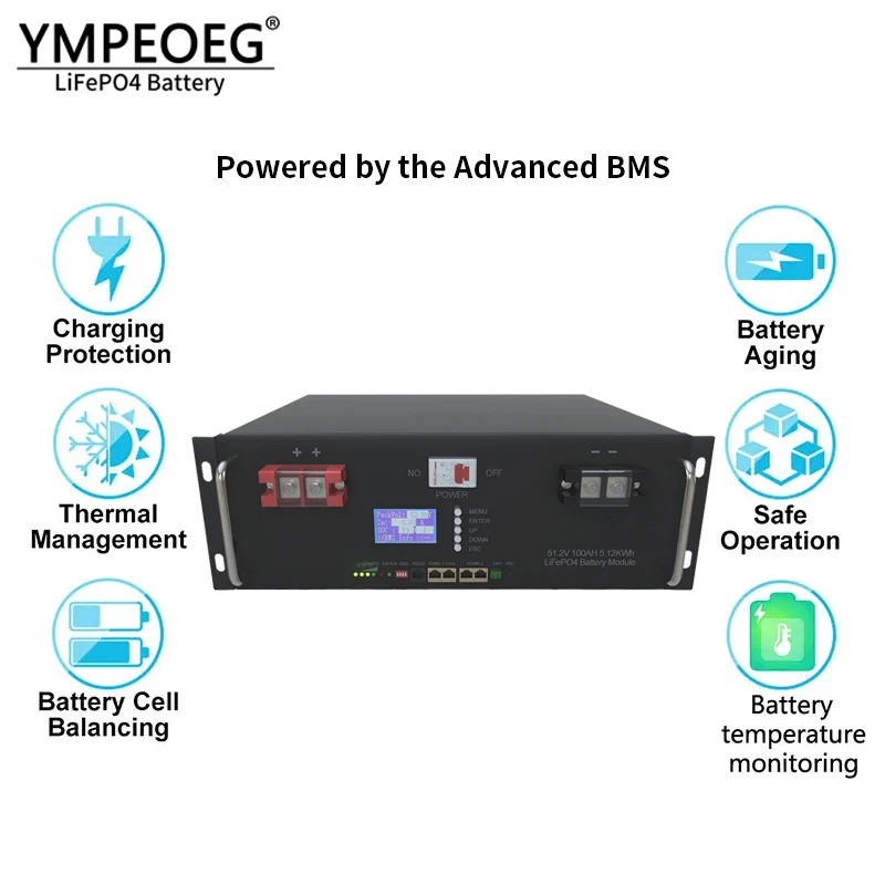 48V 200Ah LiFePO4 Battery Pack 51.2V 5KWH 10KWH Solar Power 8000 Cycle Built-in BMS Brand New Lithium Ion Grade A