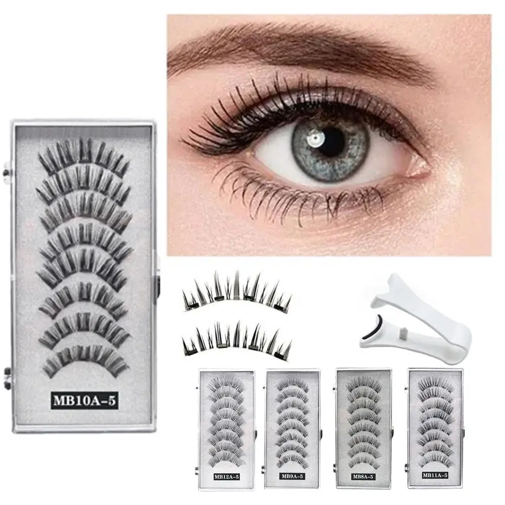 3D Natural Magnetic Eyelashes ,With 5 Magnetic Lashes Shipping Handmade Drop False Support Eyelashes Magnetic Reusable