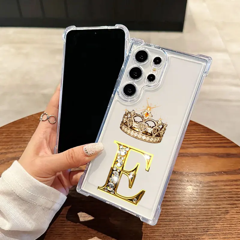 

Initial Letter E T M Z G Y Phone Case For Samsung Galaxy S25 FE S24 S23 S22 S21 Ultra S20 Plus Note 20 10 S25FE Soft Clear Cover